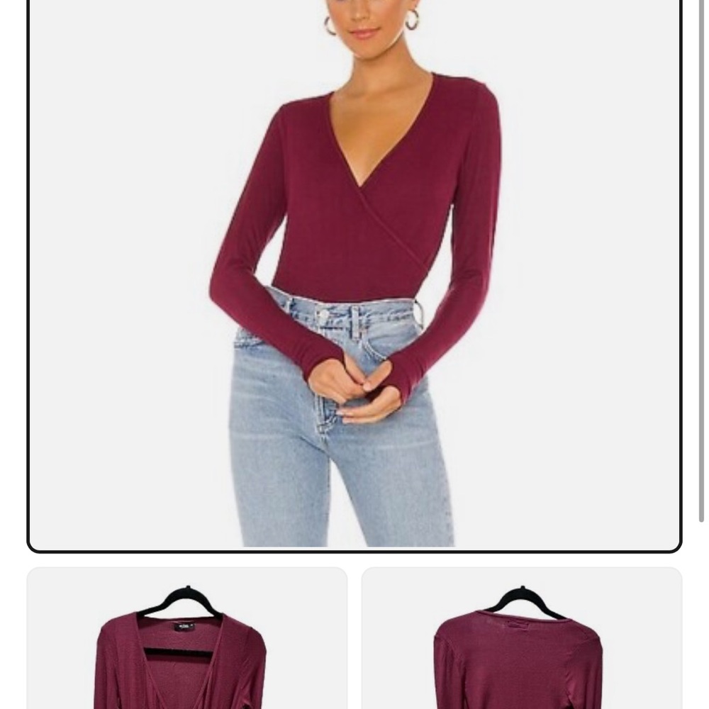 Michael Lauren XS Elegant Burgundy Wrap Top